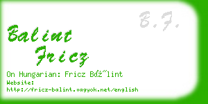 balint fricz business card